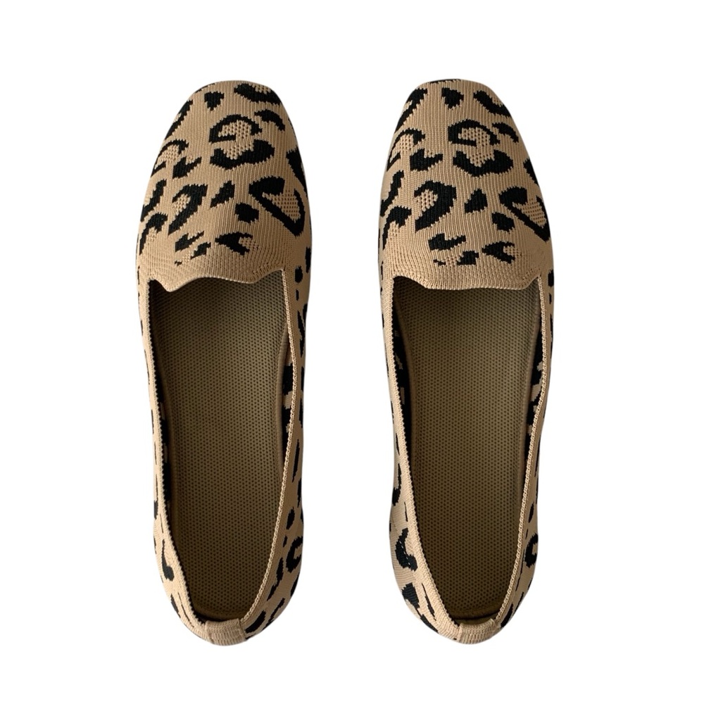 Women’s Tan and Black Leopard Print Loafers/Flats - New With Packaging